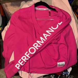 Calvin Klein Pink Sweatshirt with White Accents
